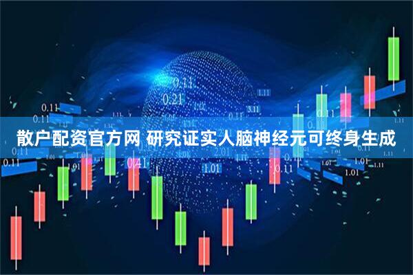 散户配资官方网 研究证实人脑神经元可终身生成